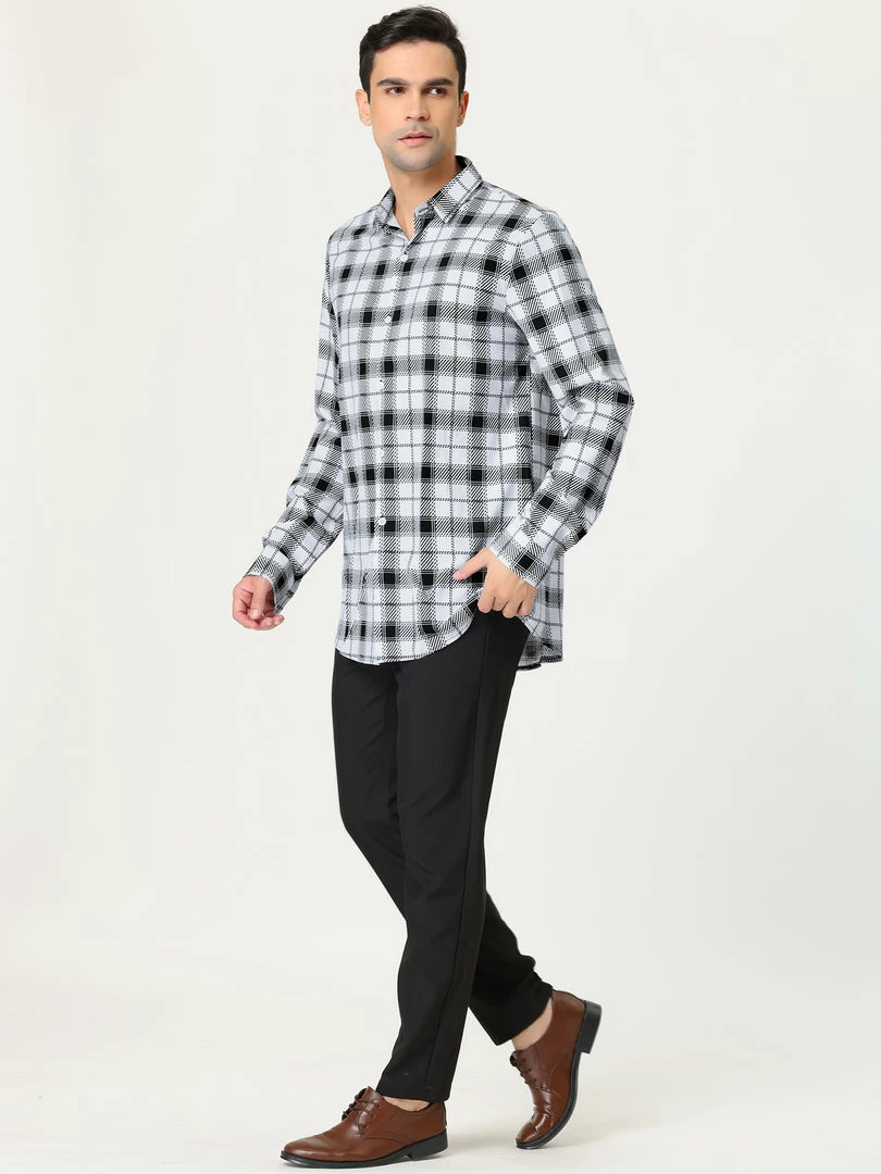 Allegra K Men's Casual Long Sleeve Regular Fit Button Down Checked Plaid Shirts 7 Allegra K Men's Casual Long Sleeve Regular Fit Button Down Checked Plaid Shirts