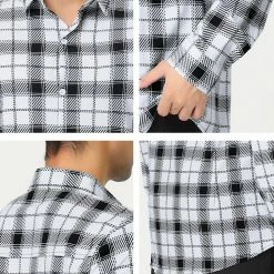 Allegra K Men's Casual Long Sleeve Regular Fit Button Down Checked Plaid Shirts 33 Allegra K Men's Casual Long Sleeve Regular Fit Button Down Checked Plaid Shirts