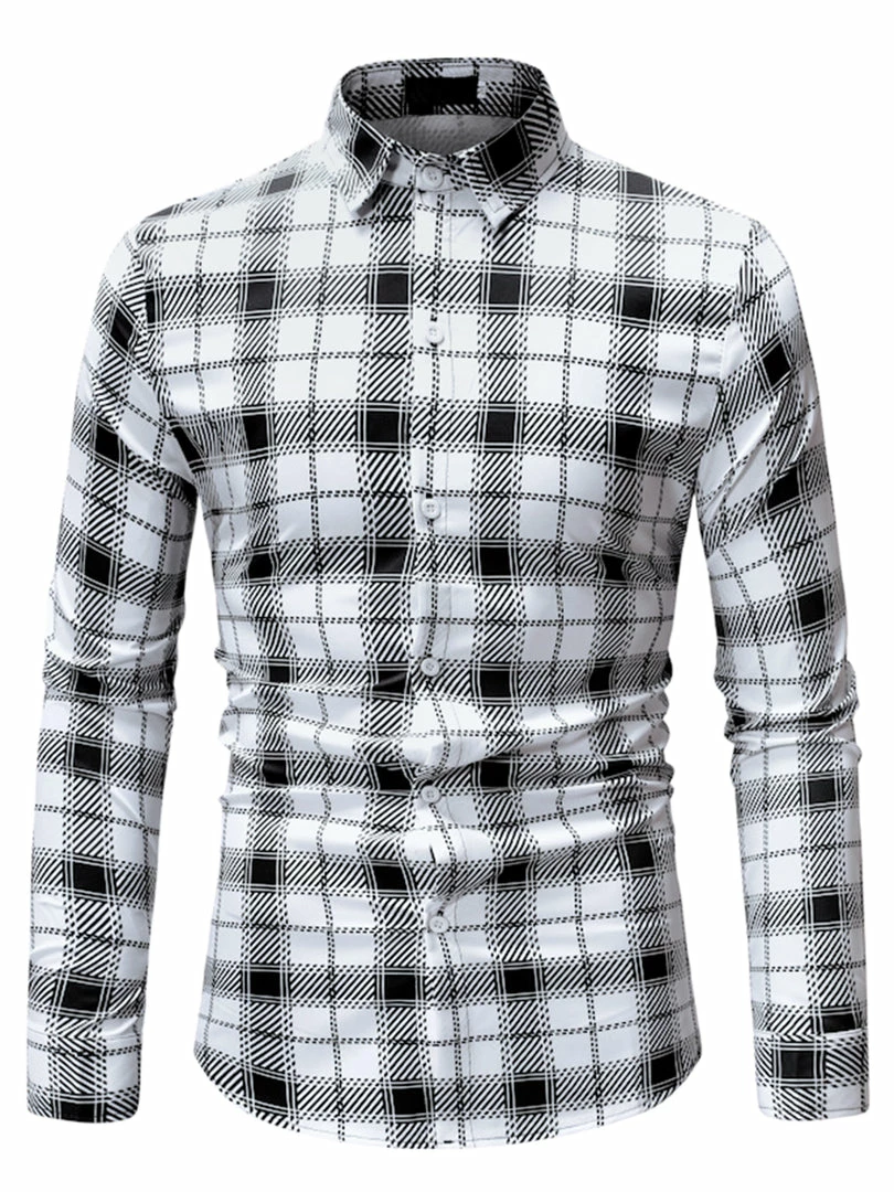 Allegra K Men's Casual Long Sleeve Regular Fit Button Down Checked Plaid Shirts 4 Allegra K Men's Casual Long Sleeve Regular Fit Button Down Checked Plaid Shirts
