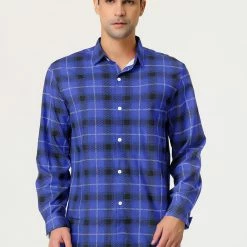 Allegra K Men's Casual Long Sleeve Regular Fit Button Down Checked Plaid Shirts 48 Allegra K Men's Casual Long Sleeve Regular Fit Button Down Checked Plaid Shirts