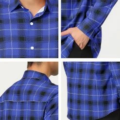 Allegra K Men's Casual Long Sleeve Regular Fit Button Down Checked Plaid Shirts 51 Allegra K Men's Casual Long Sleeve Regular Fit Button Down Checked Plaid Shirts