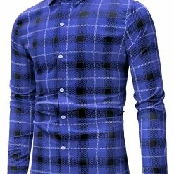Allegra K Men's Casual Long Sleeve Regular Fit Button Down Checked Plaid Shirts 46 Allegra K Men's Casual Long Sleeve Regular Fit Button Down Checked Plaid Shirts