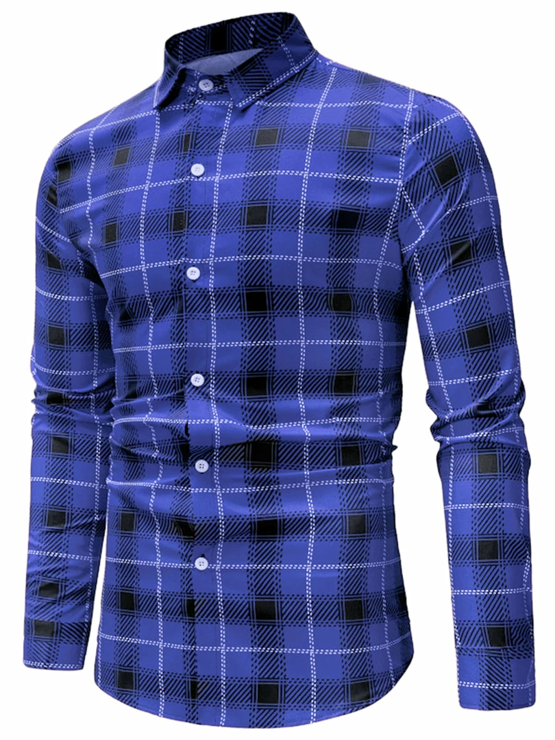 Allegra K Men's Casual Long Sleeve Regular Fit Button Down Checked Plaid Shirts 22 Allegra K Men's Casual Long Sleeve Regular Fit Button Down Checked Plaid Shirts