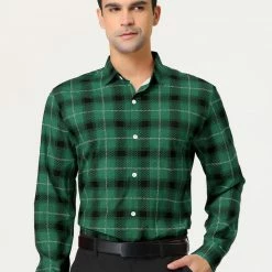 Allegra K Men's Casual Long Sleeve Regular Fit Button Down Checked Plaid Shirts 41 Allegra K Men's Casual Long Sleeve Regular Fit Button Down Checked Plaid Shirts