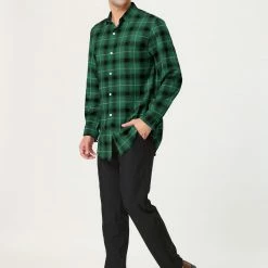 Allegra K Men's Casual Long Sleeve Regular Fit Button Down Checked Plaid Shirts 43 Allegra K Men's Casual Long Sleeve Regular Fit Button Down Checked Plaid Shirts