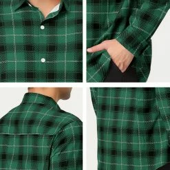 Allegra K Men's Casual Long Sleeve Regular Fit Button Down Checked Plaid Shirts 45 Allegra K Men's Casual Long Sleeve Regular Fit Button Down Checked Plaid Shirts