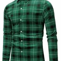 Allegra K Men's Casual Long Sleeve Regular Fit Button Down Checked Plaid Shirts 40 Allegra K Men's Casual Long Sleeve Regular Fit Button Down Checked Plaid Shirts