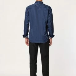 Allegra K Men's Dress Plaid Shirt Button Down Long Sleeves Contrast Business Shirt