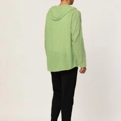 Allegra K Men's Full Zip Linen Hoodies Shirts Long Sleeves Lightweight Solid Plaid Jacket