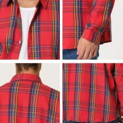Allegra K Men's Casual Plaid Shirt Color Block Button Up Long Sleeved Checked Shirts 23 Allegra K Men's Casual Plaid Shirt Color Block Button Up Long Sleeved Checked Shirts