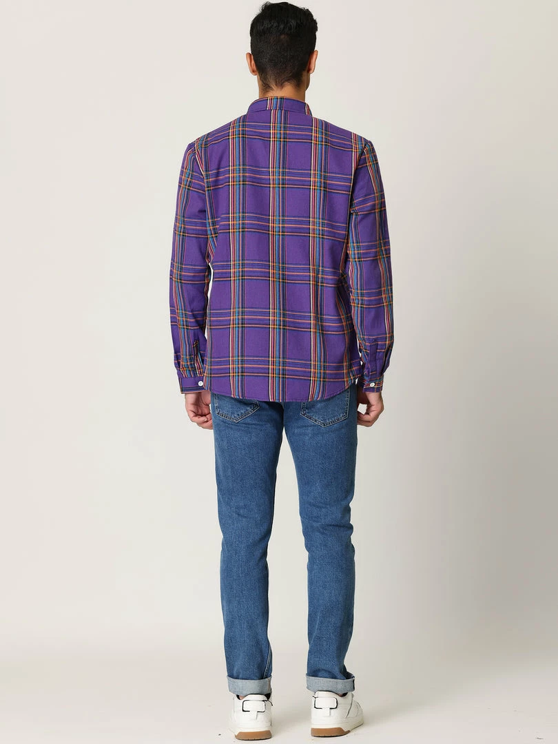 Allegra K Men's Casual Plaid Shirt Color Block Button Up Long Sleeved Checked Shirts 17 Allegra K Men's Casual Plaid Shirt Color Block Button Up Long Sleeved Checked Shirts