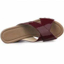 Allegra K Women's Platform Crisscross Strap Chunky Heels Sandals