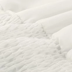 Allegra K Women's Smocked Crop Top Sheer Mesh Long Sleeve Point Collar Chiffon Blouse