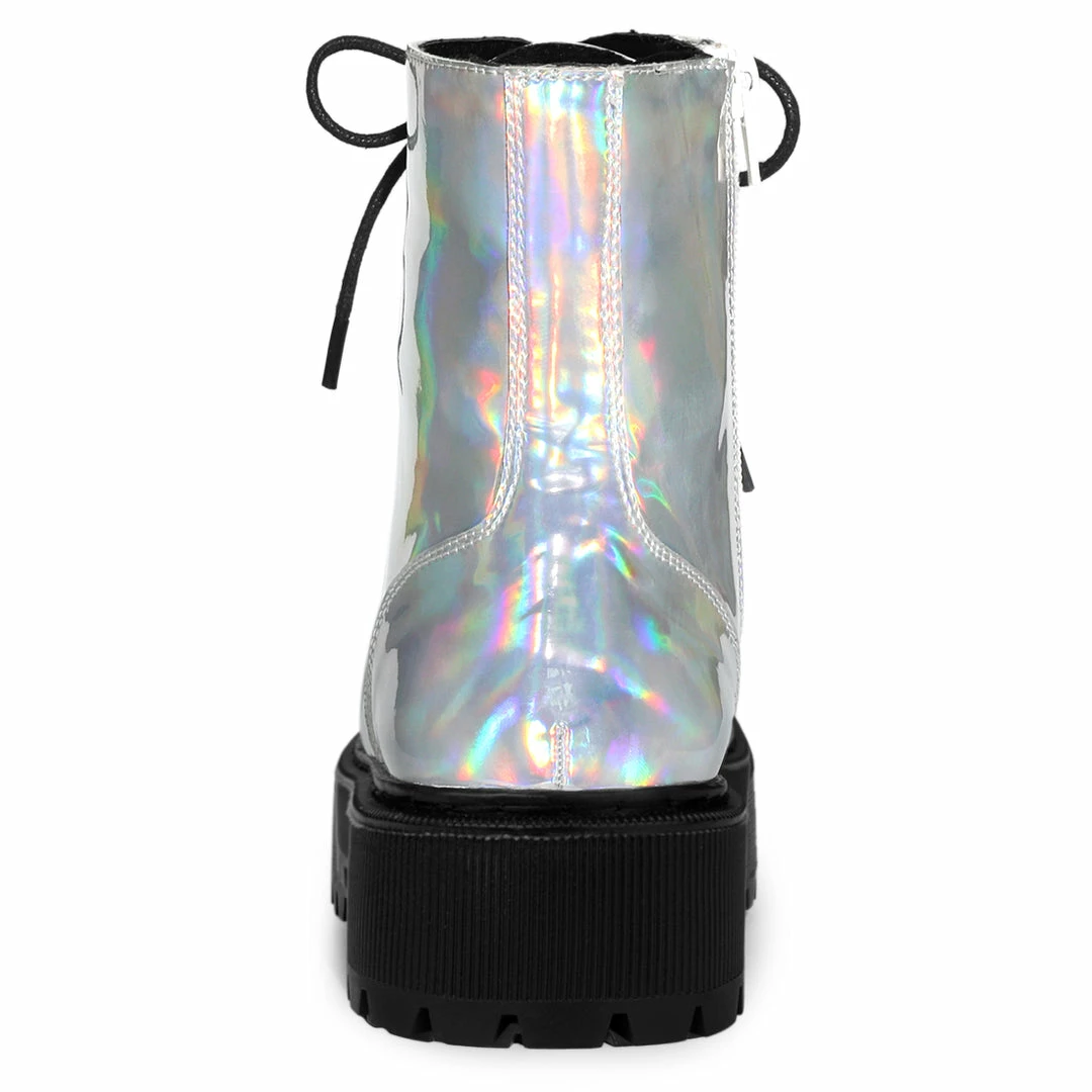 Allegra K Women's Round Toe Platform Lace Up Colorful Combat Ankle Boots Shoes 25 Allegra K Women's Round Toe Platform Lace Up Colorful Combat Ankle Boots Shoes