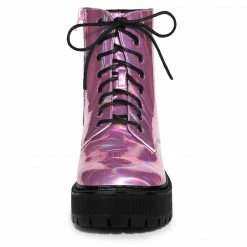 Allegra K Women's Round Toe Platform Lace Up Colorful Combat Ankle Boots Shoes 36 Allegra K Women's Round Toe Platform Lace Up Colorful Combat Ankle Boots Shoes