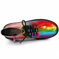 Allegra K Women's Round Toe Platform Lace Up Colorful Combat Ankle Boots Shoes 43 Allegra K Women's Round Toe Platform Lace Up Colorful Combat Ankle Boots Shoes