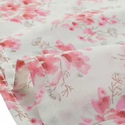 Allegra K Women's Semi-Sheer Tie Neck Blouse Ruffle Elegant Floral Top