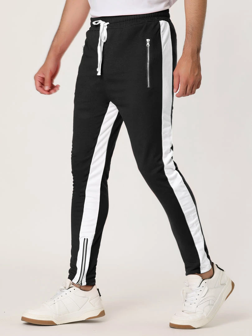 Allegra K Men's Hip Hop Slim Fit Zipper Ankle Color Block Track Pants Athletic Jogger Sweatpants 17 Allegra K Men's Hip Hop Slim Fit Zipper Ankle Color Block Track Pants Athletic Jogger Sweatpants