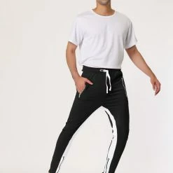 Allegra K Men's Hip Hop Slim Fit Zipper Ankle Color Block Track Pants Athletic Jogger Sweatpants 54 Allegra K Men's Hip Hop Slim Fit Zipper Ankle Color Block Track Pants Athletic Jogger Sweatpants