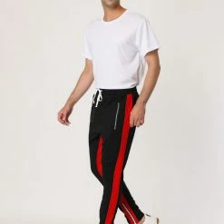 Allegra K Men's Hip Hop Slim Fit Zipper Ankle Color Block Track Pants Athletic Jogger Sweatpants 61 Allegra K Men's Hip Hop Slim Fit Zipper Ankle Color Block Track Pants Athletic Jogger Sweatpants