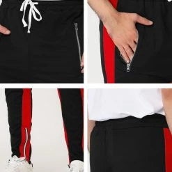Allegra K Men's Hip Hop Slim Fit Zipper Ankle Color Block Track Pants Athletic Jogger Sweatpants 63 Allegra K Men's Hip Hop Slim Fit Zipper Ankle Color Block Track Pants Athletic Jogger Sweatpants