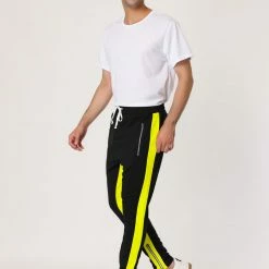 Allegra K Men's Hip Hop Slim Fit Zipper Ankle Color Block Track Pants Athletic Jogger Sweatpants 43 Allegra K Men's Hip Hop Slim Fit Zipper Ankle Color Block Track Pants Athletic Jogger Sweatpants