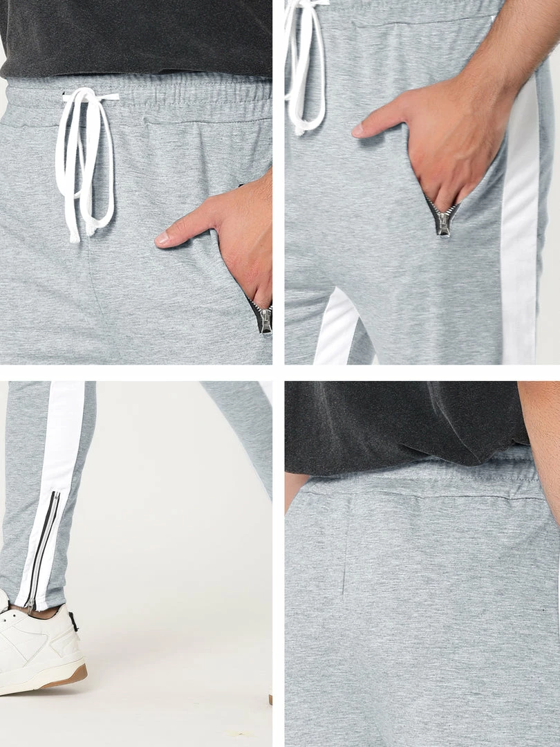 Allegra K Men's Hip Hop Slim Fit Zipper Ankle Color Block Track Pants Athletic Jogger Sweatpants 15 Allegra K Men's Hip Hop Slim Fit Zipper Ankle Color Block Track Pants Athletic Jogger Sweatpants