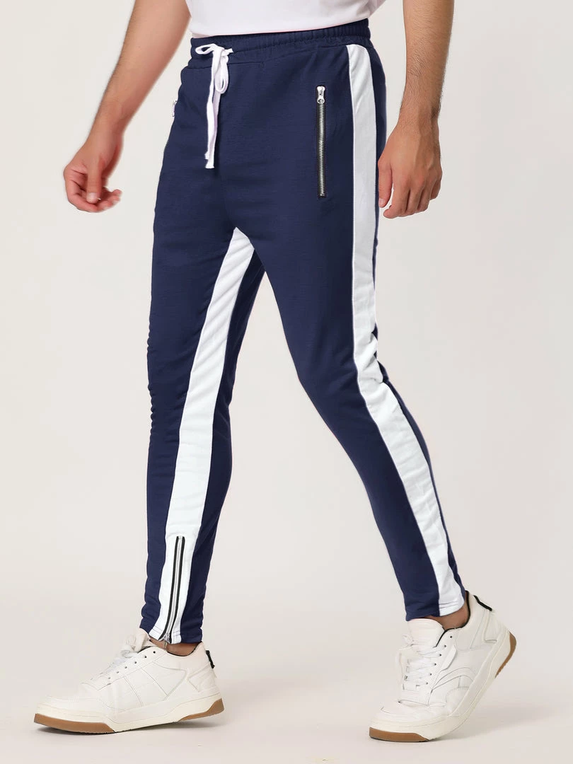 Allegra K Men's Hip Hop Slim Fit Zipper Ankle Color Block Track Pants Athletic Jogger Sweatpants 29 Allegra K Men's Hip Hop Slim Fit Zipper Ankle Color Block Track Pants Athletic Jogger Sweatpants