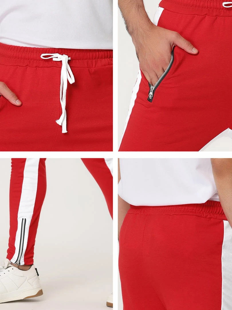 Allegra K Men's Hip Hop Slim Fit Zipper Ankle Color Block Track Pants Athletic Jogger Sweatpants 39 Allegra K Men's Hip Hop Slim Fit Zipper Ankle Color Block Track Pants Athletic Jogger Sweatpants