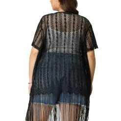 Allegra K Plus Size Cardigans For Women Lightweight Draped Open Front Lace Cardigan Shawls