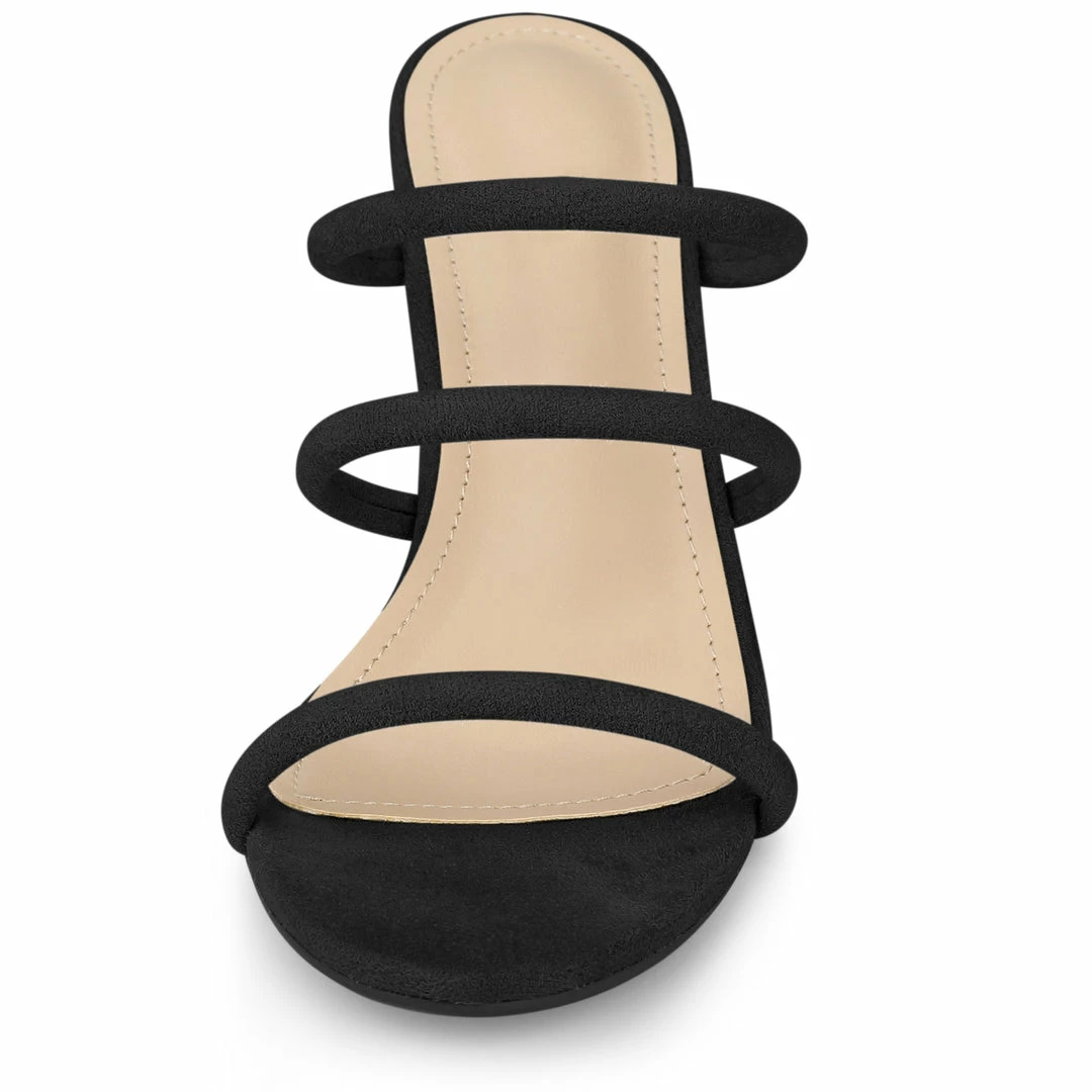 Allegra K Women's Drop Straps Chunky Heels Strappy Slide Sandals Shoes 11 Allegra K Women's Drop Straps Chunky Heels Strappy Slide Sandals Shoes