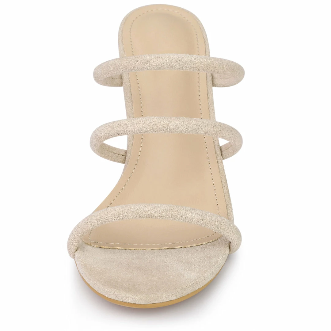 Allegra K Women's Drop Straps Chunky Heels Strappy Slide Sandals Shoes 5 Allegra K Women's Drop Straps Chunky Heels Strappy Slide Sandals Shoes