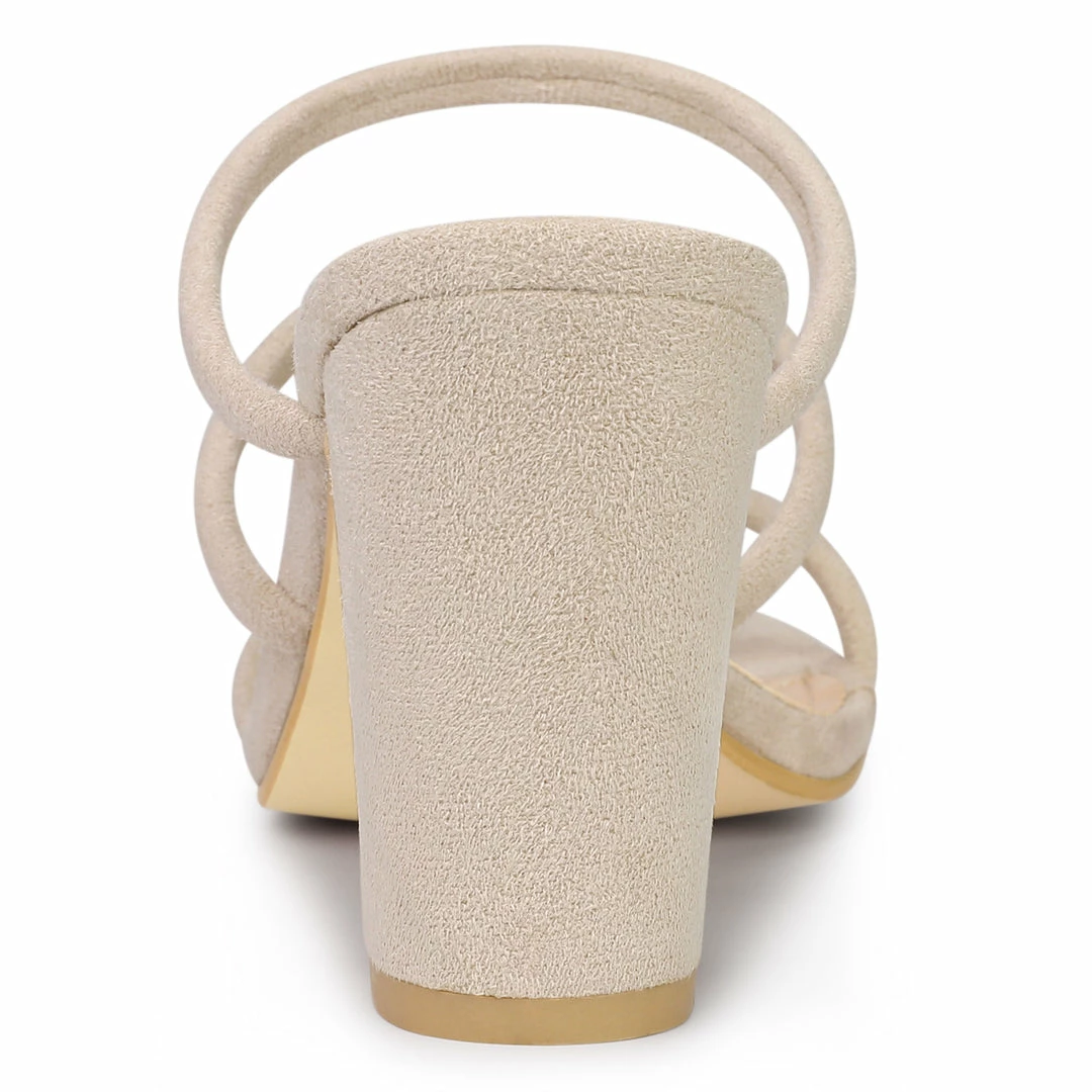 Allegra K Women's Drop Straps Chunky Heels Strappy Slide Sandals Shoes 6 Allegra K Women's Drop Straps Chunky Heels Strappy Slide Sandals Shoes