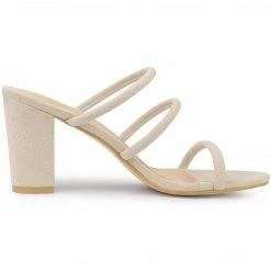 Allegra K Women's Drop Straps Chunky Heels Strappy Slide Sandals Shoes 21 Allegra K Women's Drop Straps Chunky Heels Strappy Slide Sandals Shoes