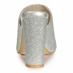 Allegra K Women's Glitter Slip On Chunky Heels Mule Sandals 24 Allegra K Women's Glitter Slip On Chunky Heels Mule Sandals