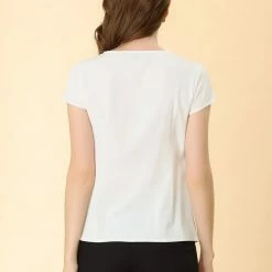 Allegra K Women's Work Office Short Sleeve Pearl Pleated Chiffon Blouse Top 14 Allegra K Women's Work Office Short Sleeve Pearl Pleated Chiffon Blouse Top