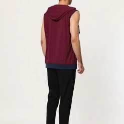 Allegra K Men's Hoodies Sleeveless Vest Slim Fit Lightweight Zipper Gym Tank Top