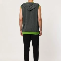 Allegra K Men's Hoodies Sleeveless Vest Slim Fit Lightweight Zipper Gym Tank Top
