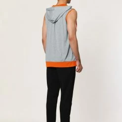 Allegra K Men's Hoodies Sleeveless Vest Slim Fit Lightweight Zipper Gym Tank Top