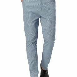 Allegra K Men's Dots Print Dress Pants Slim Fit Flat Front Formal Business Prom Trousers