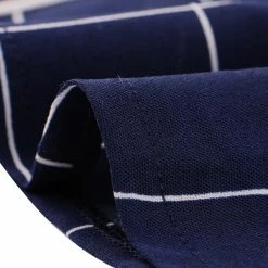 Allegra K Women's Plaid Square Neck Short Puff Sleeve Button Decor Blouse Top