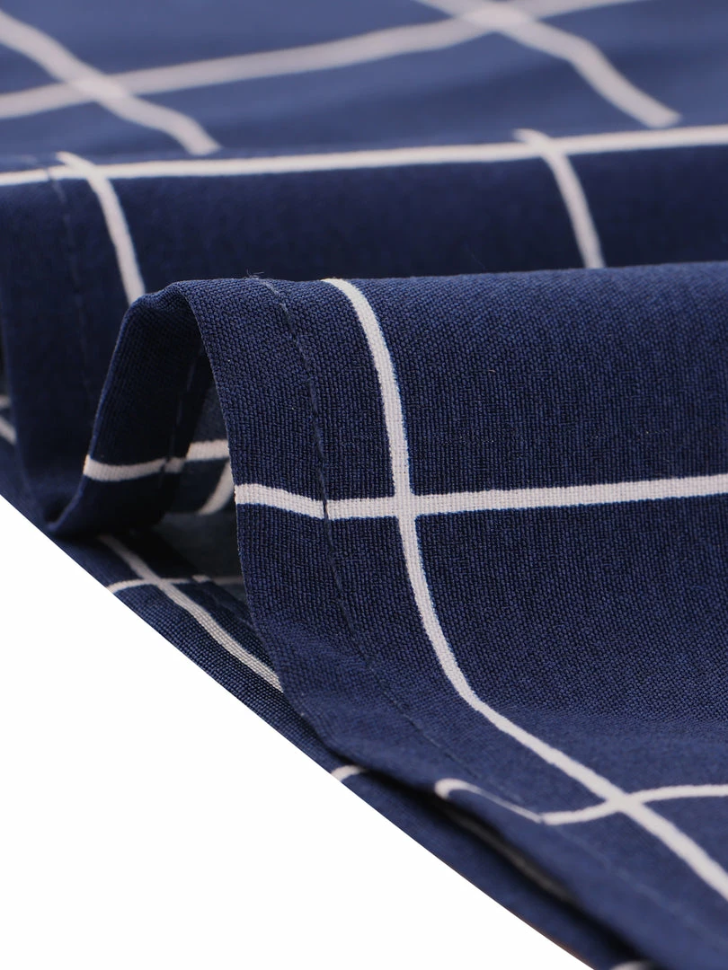 Allegra K Women's Plaid Tie Neck Contrast Panel Puff Short Sleeve Work Dress 9 Allegra K Women's Plaid Tie Neck Contrast Panel Puff Short Sleeve Work Dress