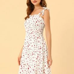 Allegra K Women's Sundress Spaghetti Strap Floral Smocked Dress 25 Allegra K Women's Sundress Spaghetti Strap Floral Smocked Dress