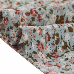 Allegra K Women's Tie V Neck Turn Down Collar Lace Trim Puff Sleeve Floral Blouse Top