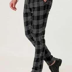 Allegra K Men's Dress Plaid Pants Formal Slim Fit Printed Business Checked Trousers