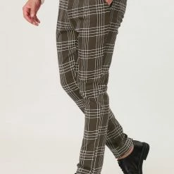 Allegra K Men's Dress Plaid Pants Formal Slim Fit Printed Business Checked Trousers