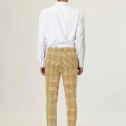 Allegra K Men's Dress Plaid Pants Formal Slim Fit Printed Business Checked Trousers