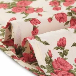 Allegra K Women's Floral Dress V Neck Short Sleeve Contrast Color Dresses