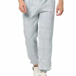 Allegra K Men's Plaid Jogger Track Pants Casual Athletic Slim Fit Drawstring Check Sweatpants