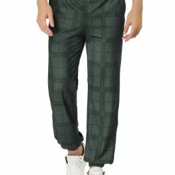 Allegra K Men's Plaid Jogger Track Pants Casual Athletic Slim Fit Drawstring Check Sweatpants